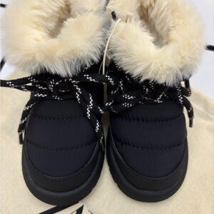 Zara Warm Black Fur-Lined Toddler Boots